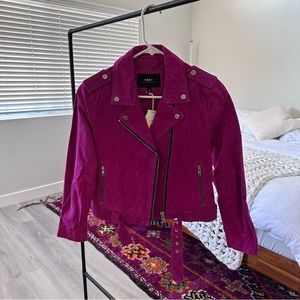 Obey genuine suede moto jacket
